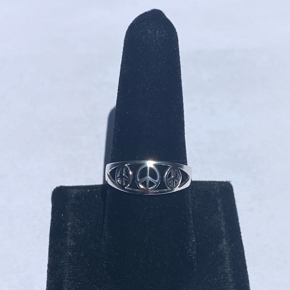 925 sterling silver “peace” ring ☮️ - Picture 3 of 14